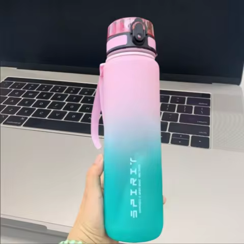 500ML/650ML/1000ML Large Capacity Sports Bottle Motivational Leak Proof Portable Reusable Plastic Cups Outdoor Travel Gym Jugs 10 best sales thermoflask - №3