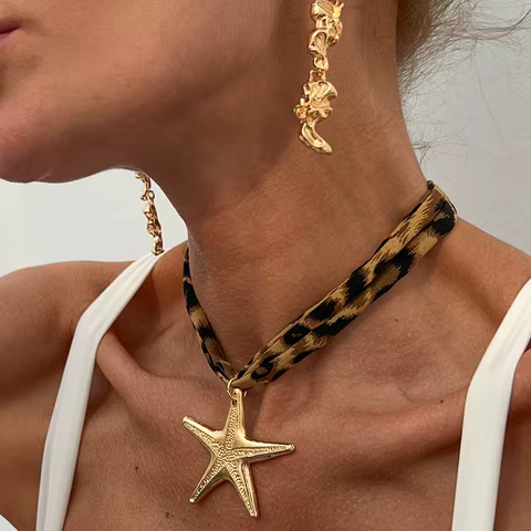 Ingemark 7 Styles Ethnic Multilayer Velvet Chain Necklace Women 2025 New Fashion Metal Conch Starfish Heart Pendant Neck Jewelry 8 best sales earthy jewelry - №1