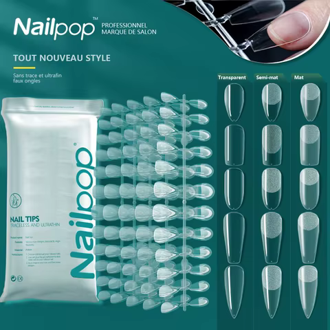 NAILPOP 120pcs Fake Nails Full Cover Press on Nails Coffin Soft Gel American Pose Capsule False Nail Tips for Extension System 10 best sales fake nails korean - №5