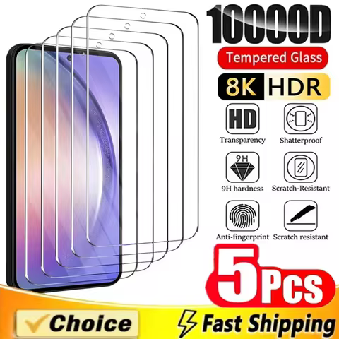 5Pcs Screen Protector for Samsung Galaxy A55 A54 A13 A53 A52 A12 A22 A33 A32 A51 A52S A35 A72 A71 A14 S10E S20FE Tempered Glass 8 best sales display touch samsung a31 original - №6