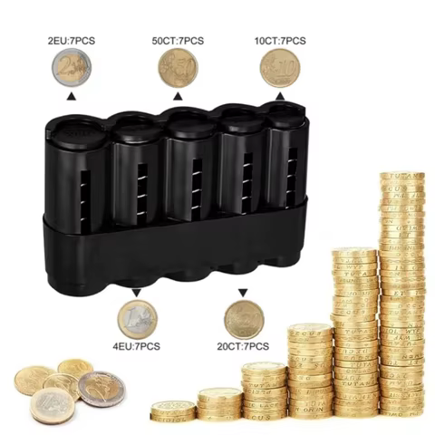 Transparent Plastic Storage Coins Purse Storage Box Euro Coin Dispenser Coin Holder Case High Quality Wallet Holders Money Boxes 12 best sales coins dispenser - №8