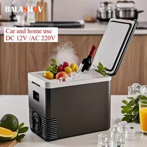 220V Home Refrigerator 12V Car Refrigerator Freezer Heater 10L Mini Auto Freezer Cooler & Warmer Electric Fridge Portable Icebox 10 best sales small fridge freezer - №10