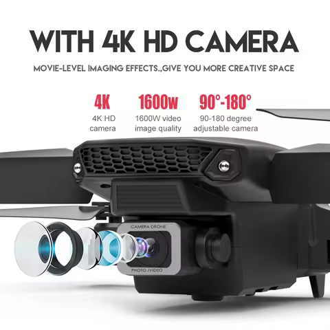 2023 E88 Pro WIFI FPV Drone Wide Angle HD 4K Camera Quadcopter Height Hold RC Foldable Dron Toys Gift 8 best sales drone dji phantom 3 - №1