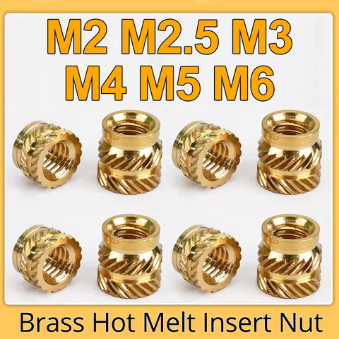 M2 M2.5 M3 M4 M5 M6 Brass Hot Melt Insert Knurled Nut Thread Heat Molding Double Twill Injection Embedment Nut For 3D Printer 8 best sales canon pixma pro 1 head - №8