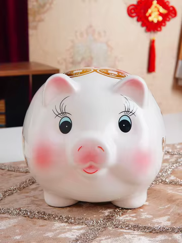 Piggy Bank Piggy Bank Large Capacity Ceramic Pig Decoration Money Saving Box Original Separate Pieces Piggy Bank Cute 12 best sales large ceramic piggy bank - №8