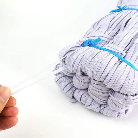 White/Black Flat Elastic Bands Elastic Rubber Band Cloth Garment Elastic Tape For DIY Sewing Stretch Rope Acces 3/4/5/6/8/10MM 10 best sales rubber for clothes - №4