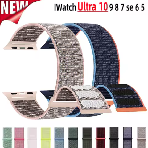 Nylon Sport Strap For Apple Watch Band 49mm For Nike Loop Bracelet iWatch S10 9 8 7 6 5 4 3 se2 Ultra 2 46mm 45mm 44mm 41mm 42mm 10 best sales tenis panda nike - №9
