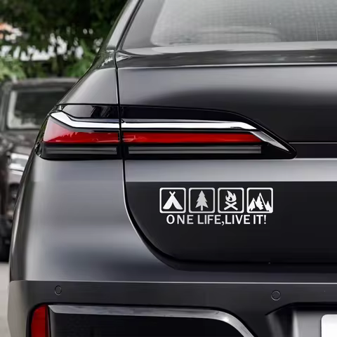 Car Sticker One Life Live It Camping Outdoor Sticker Creative Reflective Decal For Vehicle Auto Body Window Decor Accessories 6 best sales dakar sticker - №6