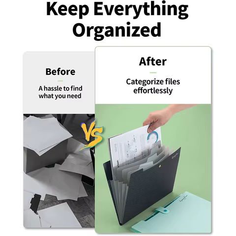 Expanding File Folder,5 Pocket Folders for Documents,Portable Paper Organizer for School Office Supplies,A4 Size 8 best sales certificate folder - №6