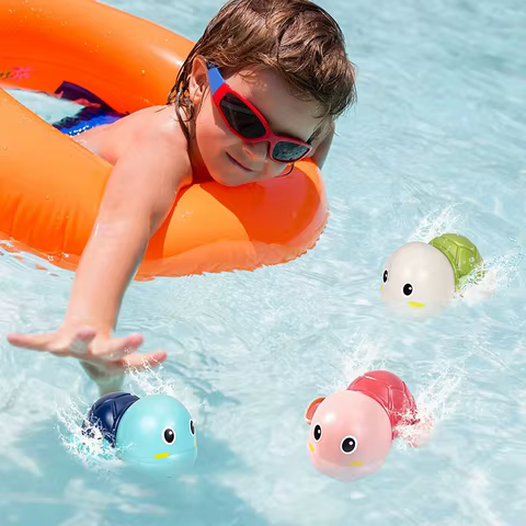 Baby Bath Toys Bathing Cute Swimming Turtle Whale Pool Beach Classic Chain Clockwork Water Toy For Kids Water Playing Toys 8 best sales bath doll - №7