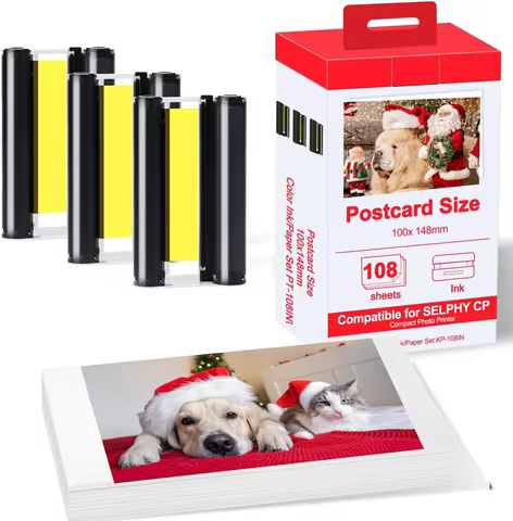 KP108 For Canon SELPHY CP1500 Compact Photo Printer Kit Wifi wireless for KP-108IN RP-108 CP1200 CP900 CP910 Photo Paper 6 inch 10 best sales 108 keyboard kit - №9