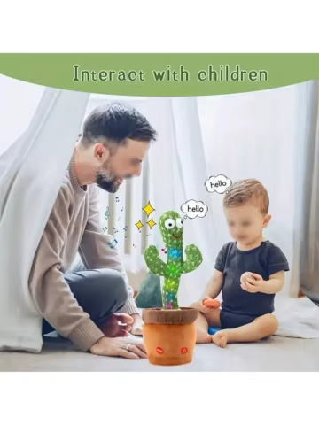 1pc-Dancing Talking Cactus Toys For Baby Boys And Girls, Singing Mimicking Recording Repeating What You Say Sunny Cactus Up Plus 8 best sales cactus dancing toy - №7