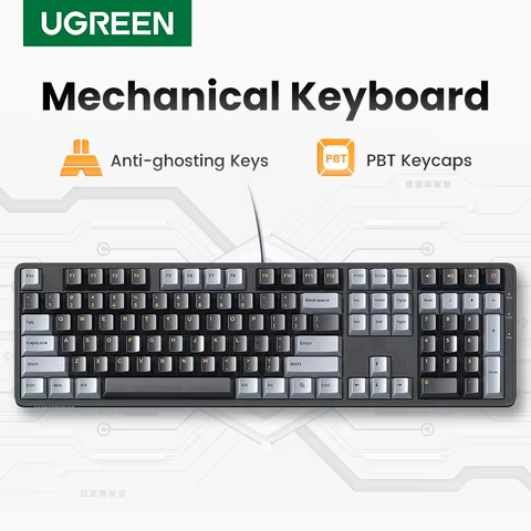 UGREEN Mechanical Keyboard 108 PBT Keycaps Wired Keyboard Red Switch Russian/Korean/EN for Desktop Laptop Windows Mac OS Gaming 10 best sales 108 keyboard kit - №8