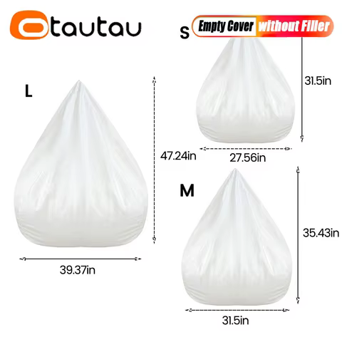 OTAUTAU 1/2pc Sofas Cover Without Filler Removable Lazy Sofa Inner Liner Washable Replacement Bean Bag Insert Pouf Beanbag 6 best sales bean bag inner liner - №5