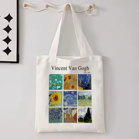 Vincent Van Gogh Capacious Tote Bag, Casual Portable Shoulder Bag ,Lightweight Shopping Bag, Big Reusable Linen Bag 8 best sales van gogh bag - №2