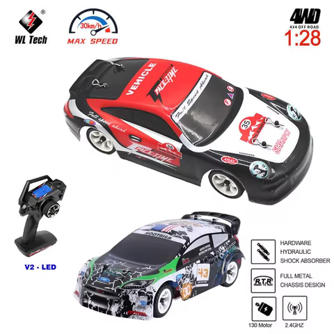 WLtoys K969 K989 Pro 1:28 4WD 2.4G Mini RC Racing Car High Speed Off-Road Remote Control Drift Toys Alloy Vehicle for Kids Gift 10 best sales rc car wltoys - №2