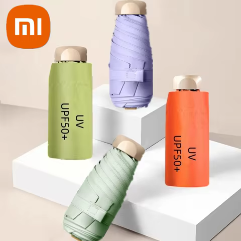 Xiaomi UPF50+ Umbrella Mini Pocket Sun Shade Umbrella Portable Vinyl Folding Rain Travel Umbrella UV Protection Parasol Capsule 8 best sales stylance - №3