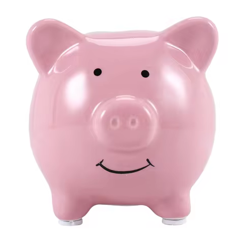 Ceramic Keepsake Piggy Bank, Pink 12 best sales large ceramic piggy bank - №3