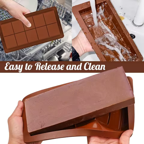 BestsellerChocolate Bar Molds 1 Pack, Large and Thick Silicone Chocolate Bar Molds for Stuffed Bar, Big Chocolate Candy Bar Mold 10 best sales chocolate penis mould - №8