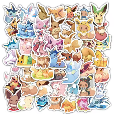 10/30/60pcs Cute Cartoon Anime Stickers Pokemon Eevee Graffiti Decals Laptop Motorcycle Scrapbook Phone Waterproof Sticker Toy 8 best sales eve pokemon - №5