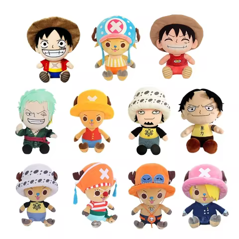 Japanese Anime 25cm One Piece Original Plush Toys CartoonFigure Luffy Chopper Ace Roronoa Zoro Cute Stuffed Doll Kids Xmas Gifts 10 best sales luffy plushie - №10