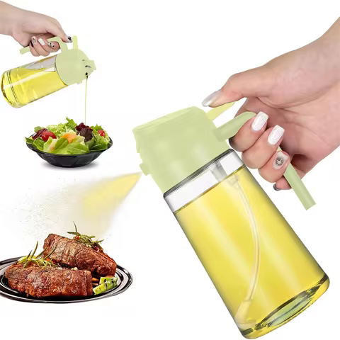 16oz/470ML Glass Oil Dispenser with Automatic Flip Lid 2in1 Kitchen Bottle,Cooking Sprayer,Leak-Proof Design,Oil Spray Bottle 6 best sales beverage dispenser glass - №1