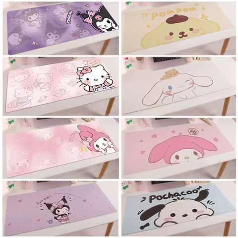 80/35cm Sanrio Hello Kitty Kuromi Office Desk Mat Melody Cinnamoroll Non-Slip Large Keyboard Mouse Pad Game Pads Pc Accessories 10 best sales anime desk mat - №10