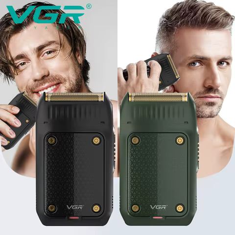 VGR 353 Beard Shaver Professional Hair Trimmer Electric Face Shaving Machine Men's USB Charging Safety Face Shaver for Men 10 best sales clipper set - №5