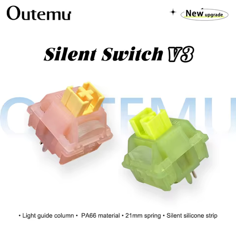 Outemu Silent Peach V3 Switch Lubed Silent Lemon V3 Switches Mechanical Keyboard Linear Tactile 5Pin Hot swap PA66 Pre Lubed POM 10 best sales macro keys - №7