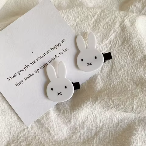 Cute Miffy Kawaii Ins Hair Decoration Clip Princess Bangs Clips Sweet Cool Rabbit Y2K Personality Headwear Student Girl Gifts 10 best sales miffy sticker - №1