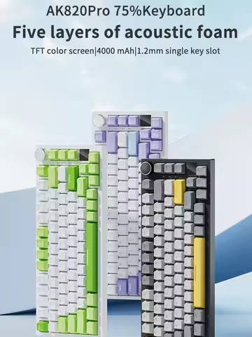 AJAZZ AK820/AK820Pro Mechanical Keyboard TFT Screen Multifunctional Knob Gaming Keyboard Wired/2.4GHz/BT Connect PC Keyboard 10 best sales wireless knob - №3