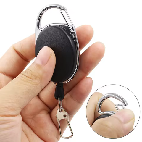 2/4pcs Retractable Key Chain Reel Badge Holder Fly Fishing Zinger Retractor with Quick Release Spring Clip Fishing Accessories 6 best sales retractable keychain - №4