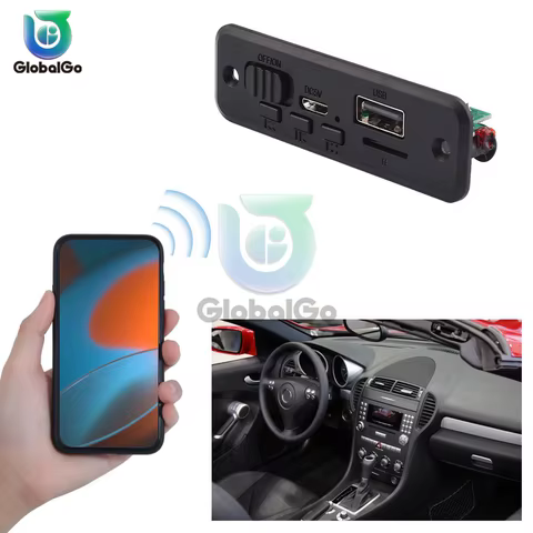 5V Bluetooth 5.0 Car MP3 Player Decoder Board 2*3W Amplifier Wireless FM Radio Module TF USB Handsfree Call 8 best sales 5v bluetooth receiver amplifier board - №6