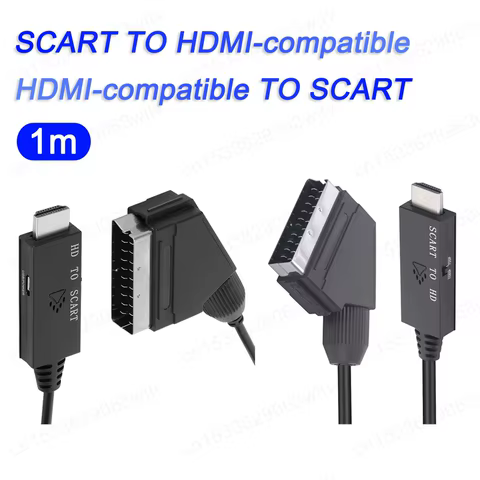 HD 1080p HDMI-Compatible to Scart Converter Scart to HDMI-Compatible Input Output Audio Video Cable Adapter for HDTV/DVD 8 best sales scart - №6