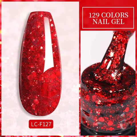 LILYCUTE 129 Colors 7ML Nail Gel Polish Nail Supplies Vernis Semi Permanent Nail Art Manicure Soak Off LED UV Gel Nail Varnishes 10 best sales glimmer - №5