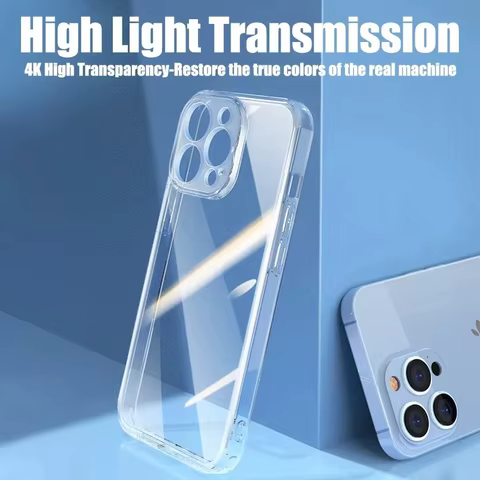 Transparent Soft TPU Silicone Case For iPhone 11 12 13 Mini 14 15 Pro Xs Max X XR 8 7 6 6s Plus SE 2020 2022 Clear Back Cover 8 best sales bateria redmi note 7 - №1