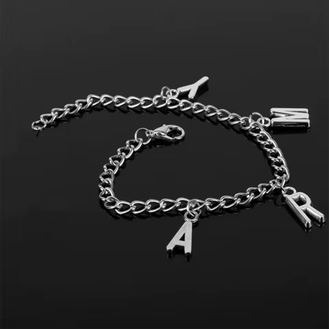 New Simple Retro Punk Jimin ARMY Letter Bracelet Women Men Kpop Boys Jewelry Korean Street Niche Trend Party Banquet Accessories 10 best sales kpop bracelet - №9