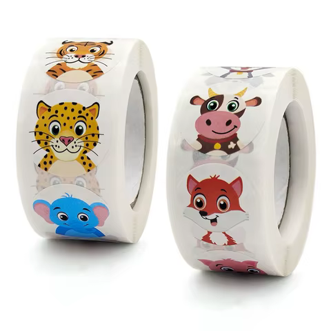 100-500pc Stickers for Children Kids Rolling Animal Roll Stickers Small Cute Toy Game Sticker DIY Gift Sealing Label Decoration 12 best sales game sticker - №1