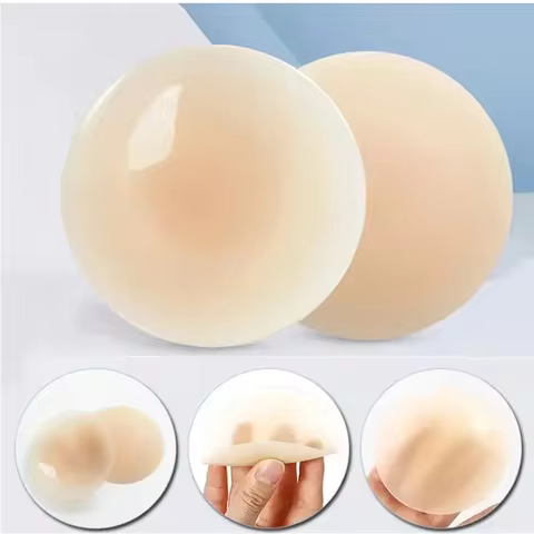 1 Pair Reusable Breast Petals Nipple Cover Invisible Petal Adhesive Strapless Backless Stick on Bra Silicone Breast Patch 6 best sales silicon fake breast e cup - №3