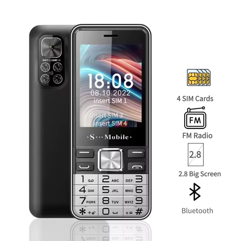 Low Price Elderly Mobile Phone Four Sim Card 2.8 10 best sales phone with buttons - №8
