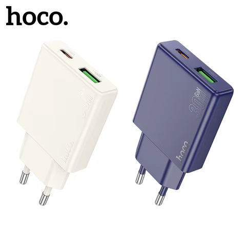 HOCO N45 Ultra Thin Pocket PD30W Phone Fast Charging Adapter,For iPhone 15 14 13 Pro Max,EU Plug USB Type C Port Quick Charger 6 best sales hoco - №6