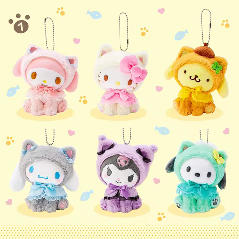 Sanrioed Kawaii Hello Kitty Kuromi Plush Doll Toys Pendant Cute Plush Keychain Bag Pendant Christmas Gifts12CM 12 best sales pendant plush - №8
