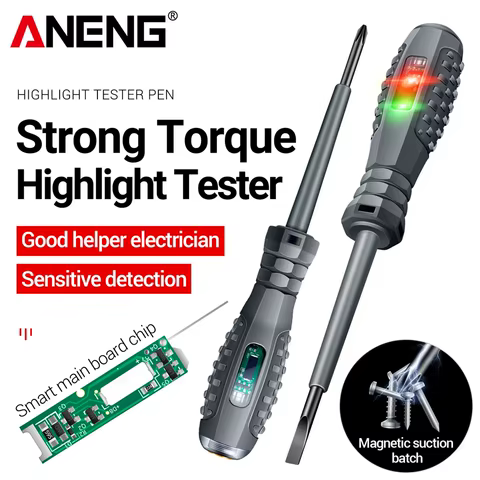 ANENG B05 Word/cross Screwdrivers Neon Bulb Indicator Meter Electric Pen Insulated Electrician Highlight Pocket Tester Pen Tools 10 best sales technician - №2