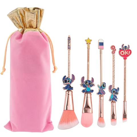 5pcs/set Lilo & Stitch Makeup Brushes Kawaii Stitch Model Cosmetics Brush for Women Eyeshadow Concealer Lip Eye Brush 6 best sales brochas stitch - №5