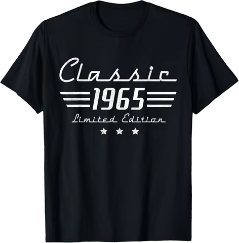 60 Year Old Gifts Men Vintage Classic Car 1965 60th Birthday T-Shirt Short Sleeve Unisex Summer Streetwear Tops Camiseta 8 best sales 60th birthday gift - №7