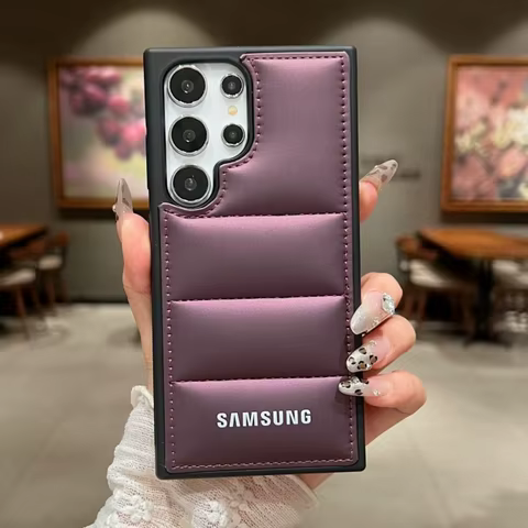 Luxury Down Jackets Air-Bags Silicone Phone Case Samsung Galaxy S25 S24 Ultra S23 S22 Ultra S25 Plus Shockproof Soft TPU Cover 6 best sales samsung official store - №4