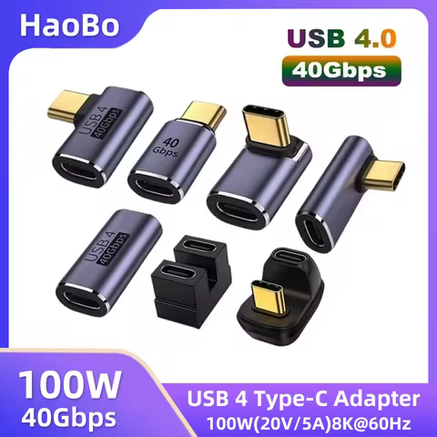 USB4.0 40Gbps OTG type C 90 degree Adapter 100W 5A USB C to Type C Fast Charging Converter USB C Data Adapter For Macbook 8K60HZ 8 best sales type c to vga - №5