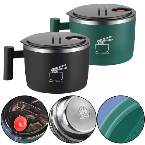 Ramen Bowl, Lunch Container,1000ml Large Thai Soup Bowls, Tableware with Phone Stand, Cereal Bowls for Home, Kitchen, Camping, 10 best sales miso soup bowl - №5