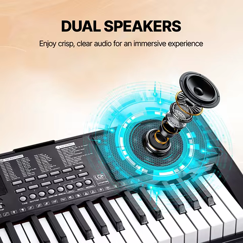 SucceBuy 61 Key Digital Keyboard Piano Electric Portable Piano Keyboard 200Tones 200Rhythms or 600Tones 500 Rhythms for Beginner 10 best sales mini piano keyboard - №2
