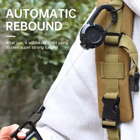1-20PCS Outdoor Retractable Key Chain Mountaineering Buckle Key Chain Anti-loss Anti-theft High Rebound Metal Easy To Pull 6 best sales retractable keychain - №1